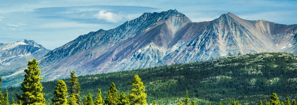 Berge und Wald in Yukon