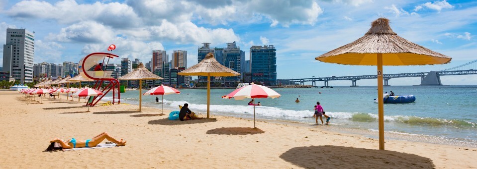 Gwangalli Beach Strand in Busan, Südkorea