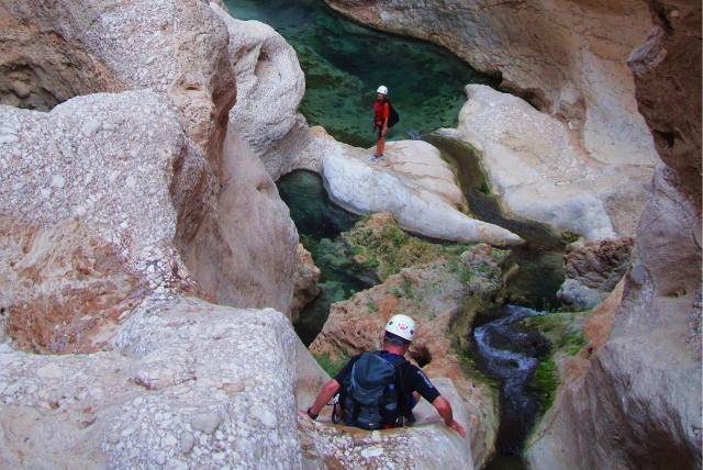 Canyoning im Wadi Taab. Oman