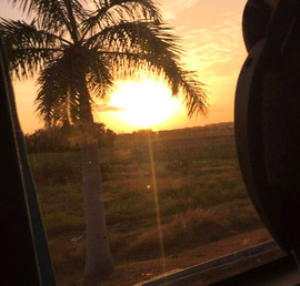 Barbados Reisebericht - Barbados Sonnenuntergang aus dem Bus