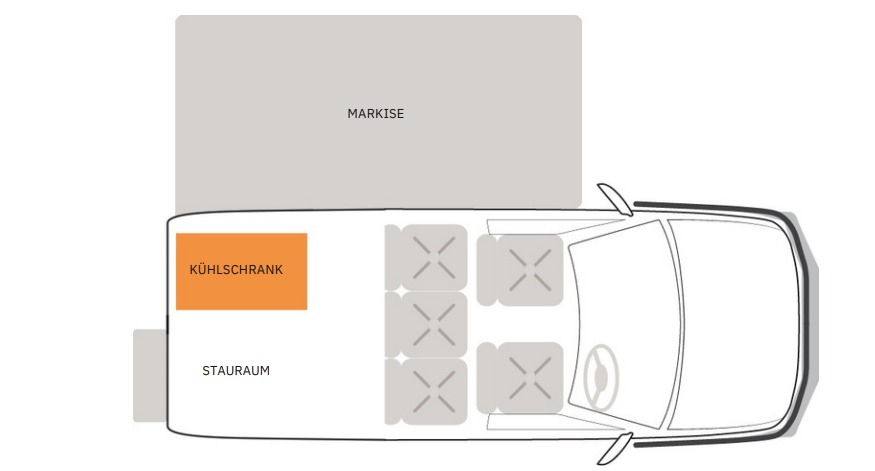 RedSands Camper 5 Personen Layout bei Nacht