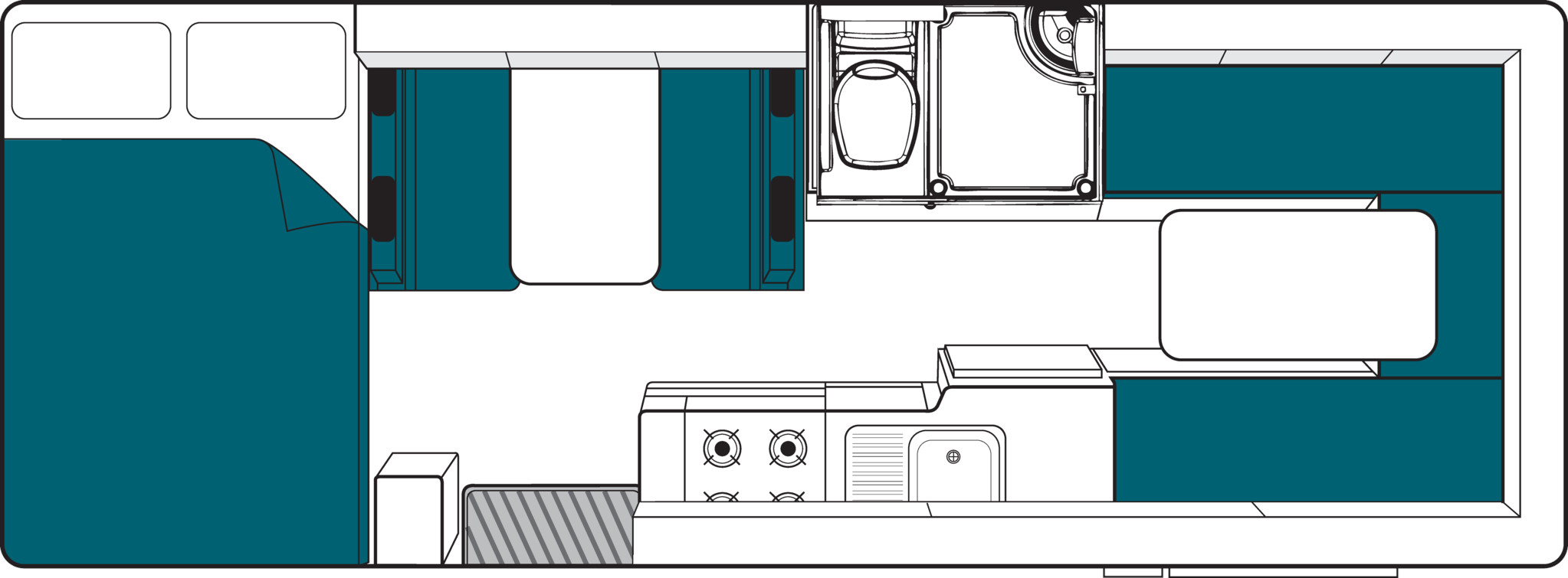 Aufteilung des Maui Beach Camper