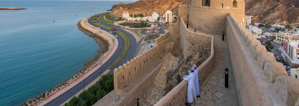 Blick von der Muttrah Festung in Oman